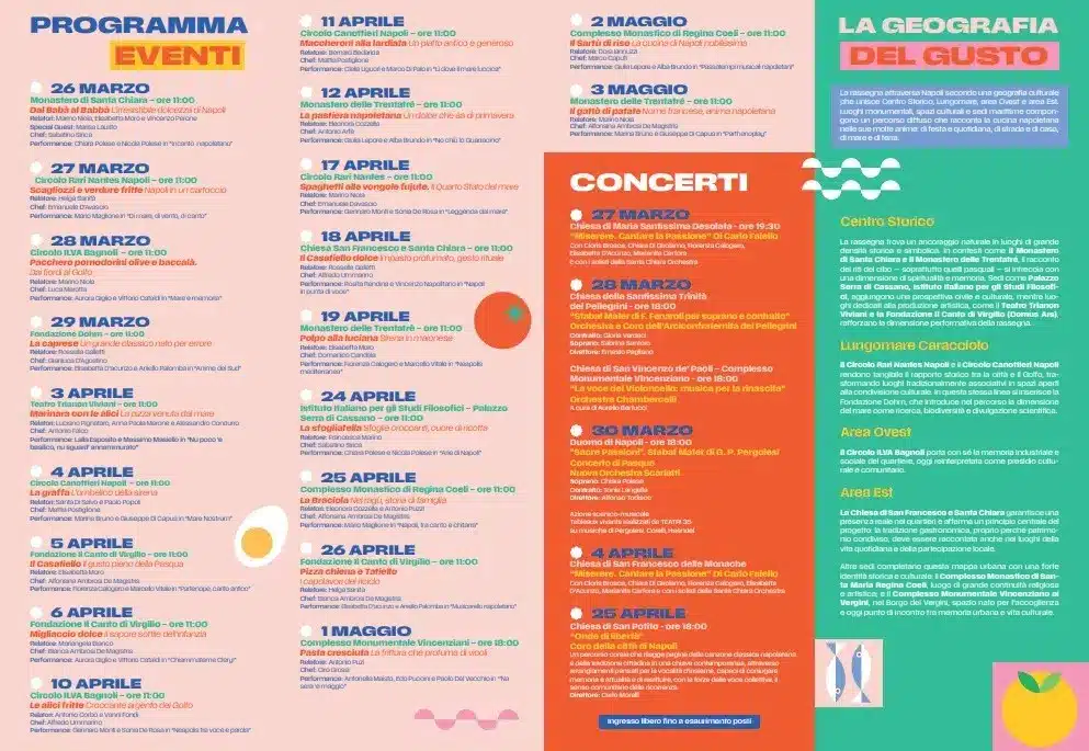 Vedi Napoli e poi Mangia 2026: Il Trionfo della Tradizione tra Gusto e Cultura 6 Programma completo eventi Vedi Napoli e poi Mangia 2026