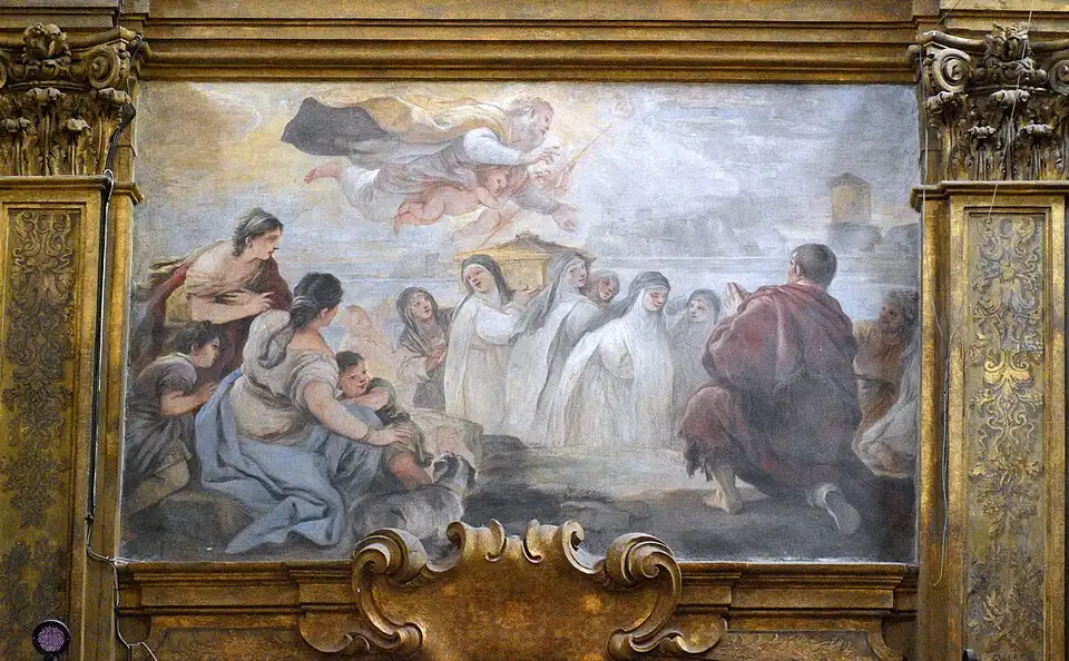 Il Chiostro di San Gregorio Armeno: l'oasi di silenzio nascosta tra i presepi di Napoli 2 Affresco di Luca Giordano nella Chiesa di San Gregorio Armeno a Napoli.
